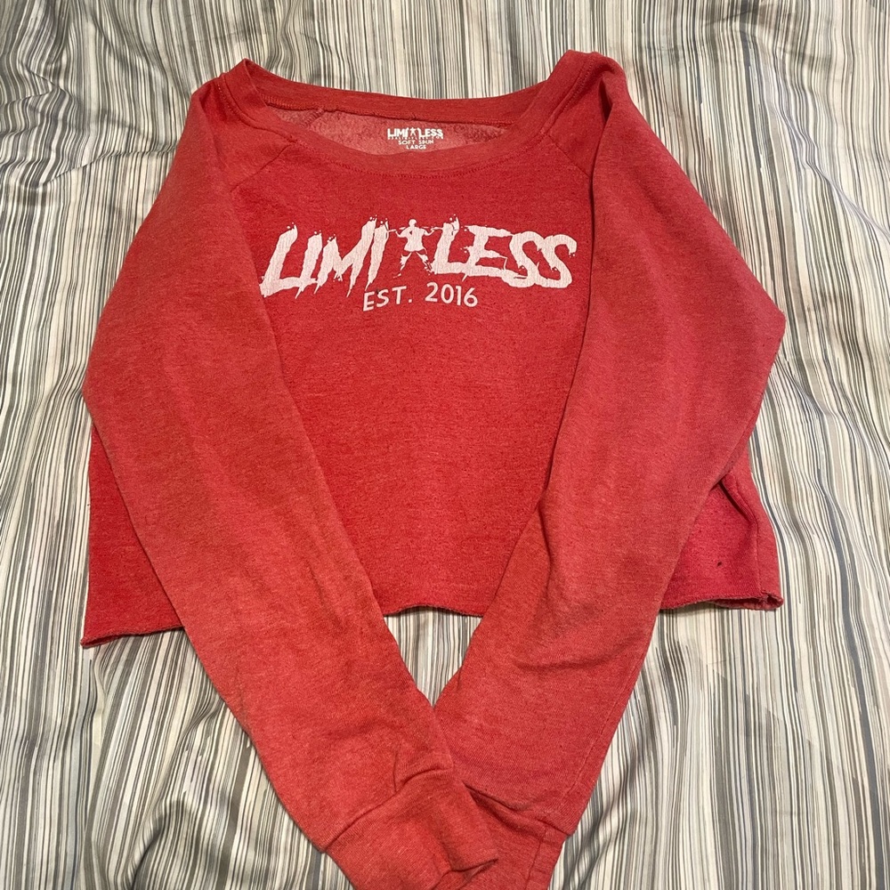 Limitless red crop sweater, large